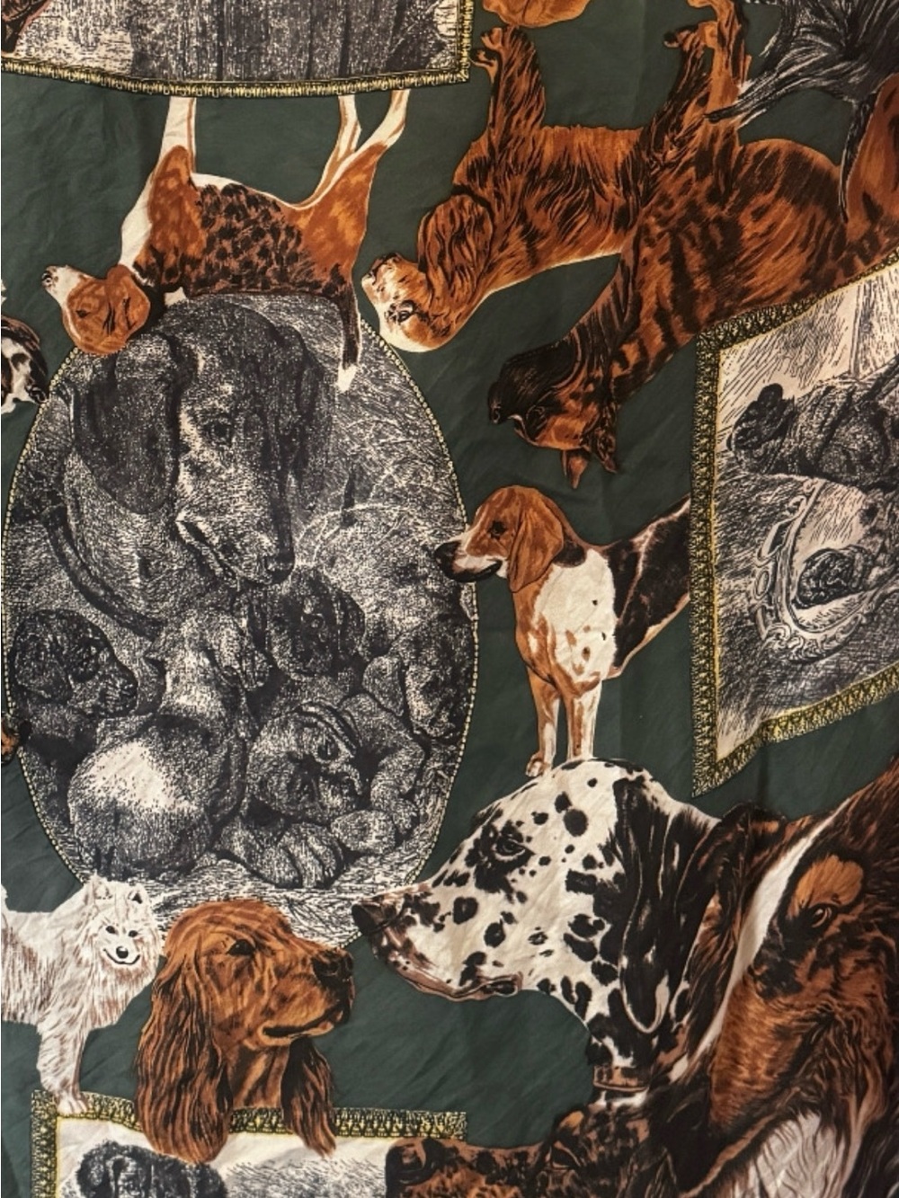 Oscar de la Renta “The Canine Family” Silk Scarf 🐾 *Rare Find*
